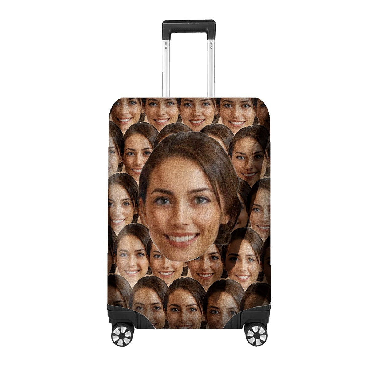 Face All Over Funny Custom Luggage Cover Personalised Suitcase Wrap Unique Gift