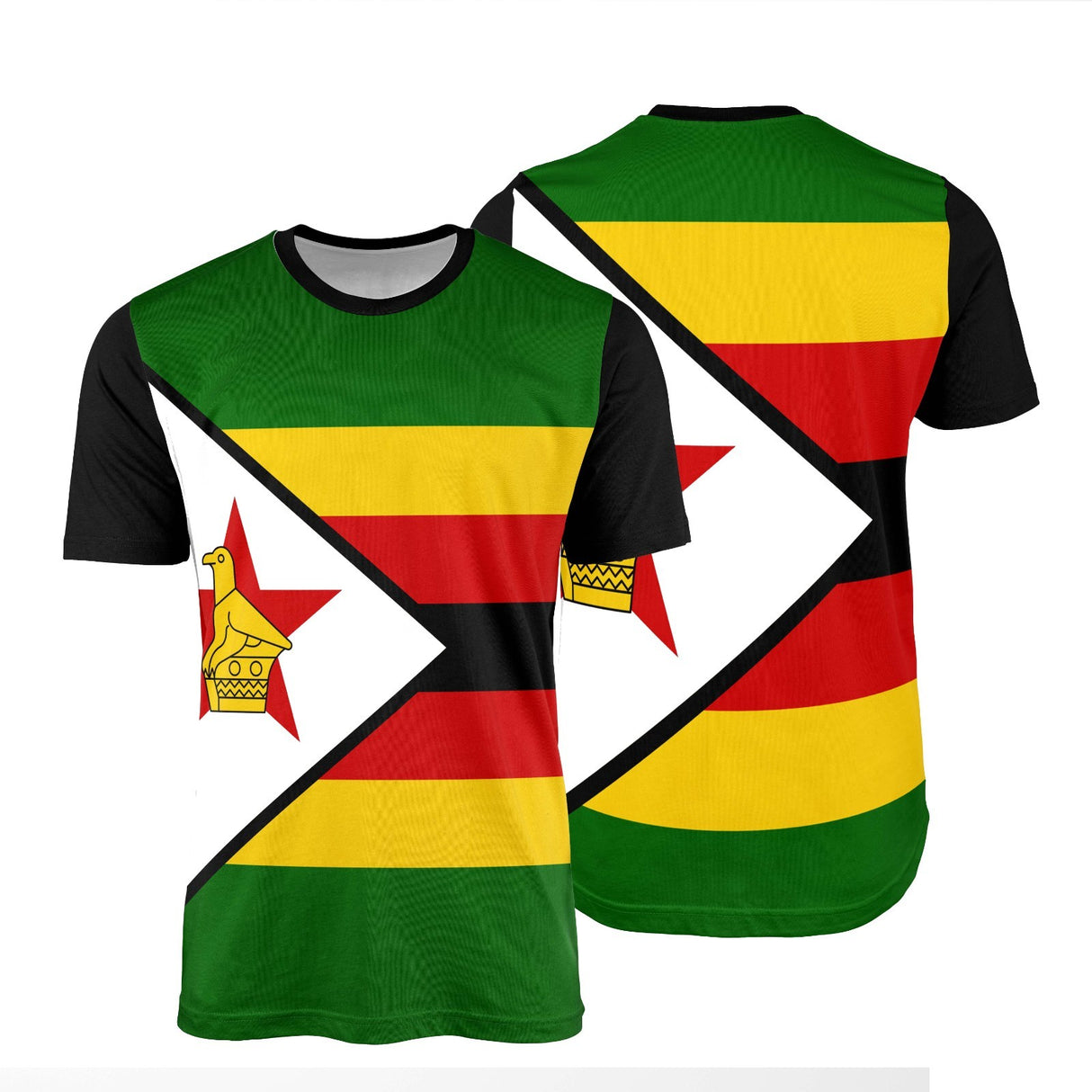 Zimbabwe Flag Custom All-Over Printed Unisex T-Shirt Top Patriotic Tee Cosy Gift