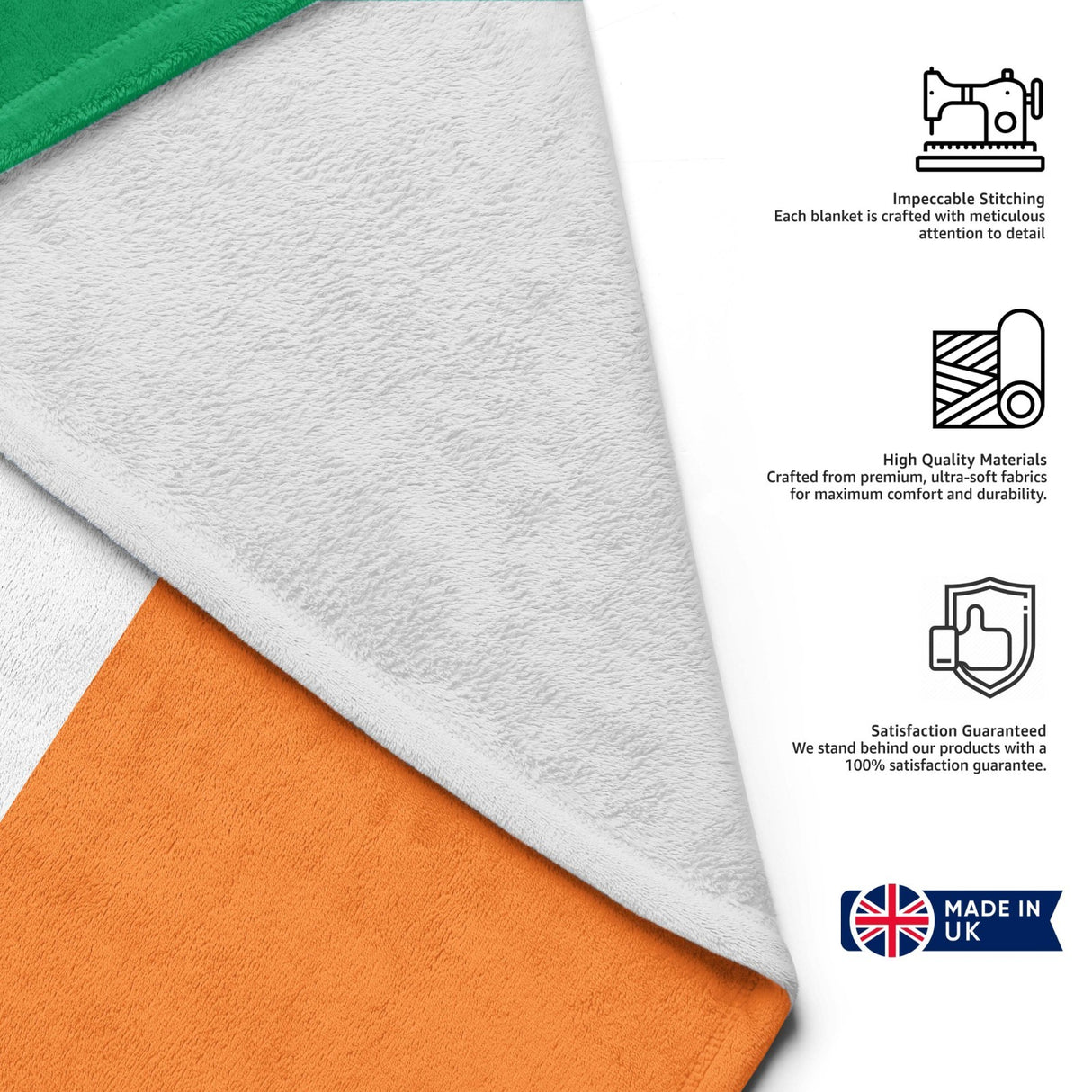 Irish Flag Ireland Gift Towel Custom Made Soft Highly Absorbent Beach Bath Sheet