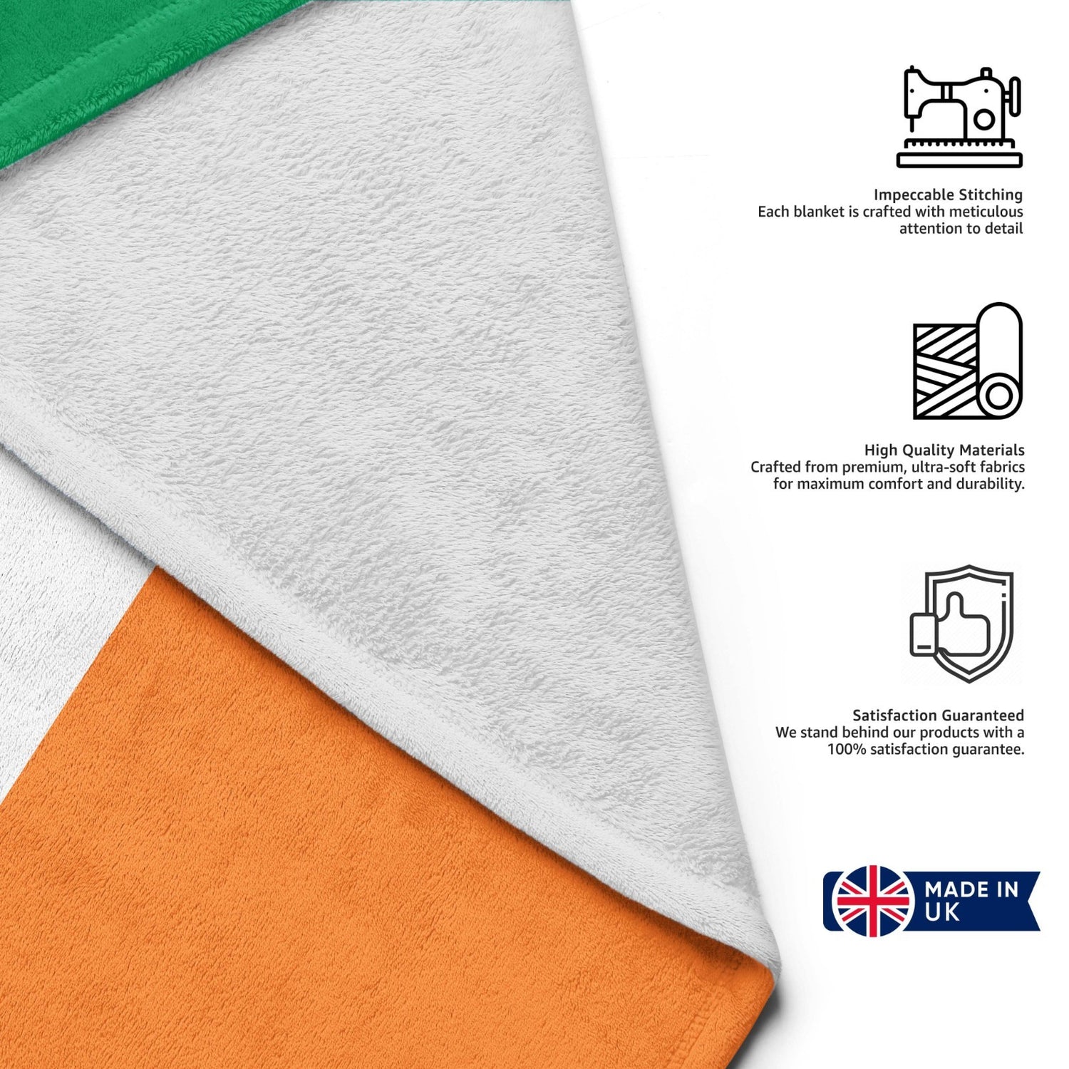 Irish Flag Ireland Gift Towel Custom Made Soft Highly Absorbent Beach Bath Sheet