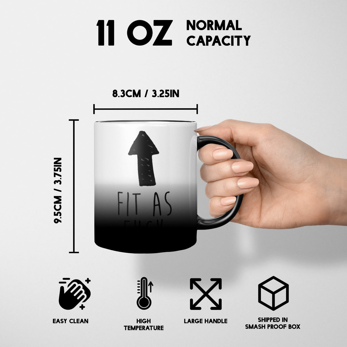 Fit As F*ck Heat Sensitive Magic Colour Changing Mug Rude Funny Gift Novelty Cup