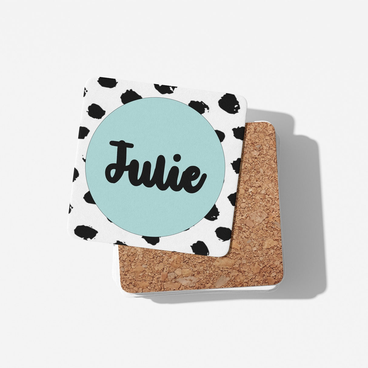 Polka Dot Custom Personalised Text Printed Coffee Tea Mug Coaster Gift Him Her