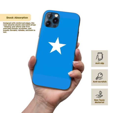 Somalia Flag Design Gift Protector Custom Printed iPhone Case - Black TPU Cover