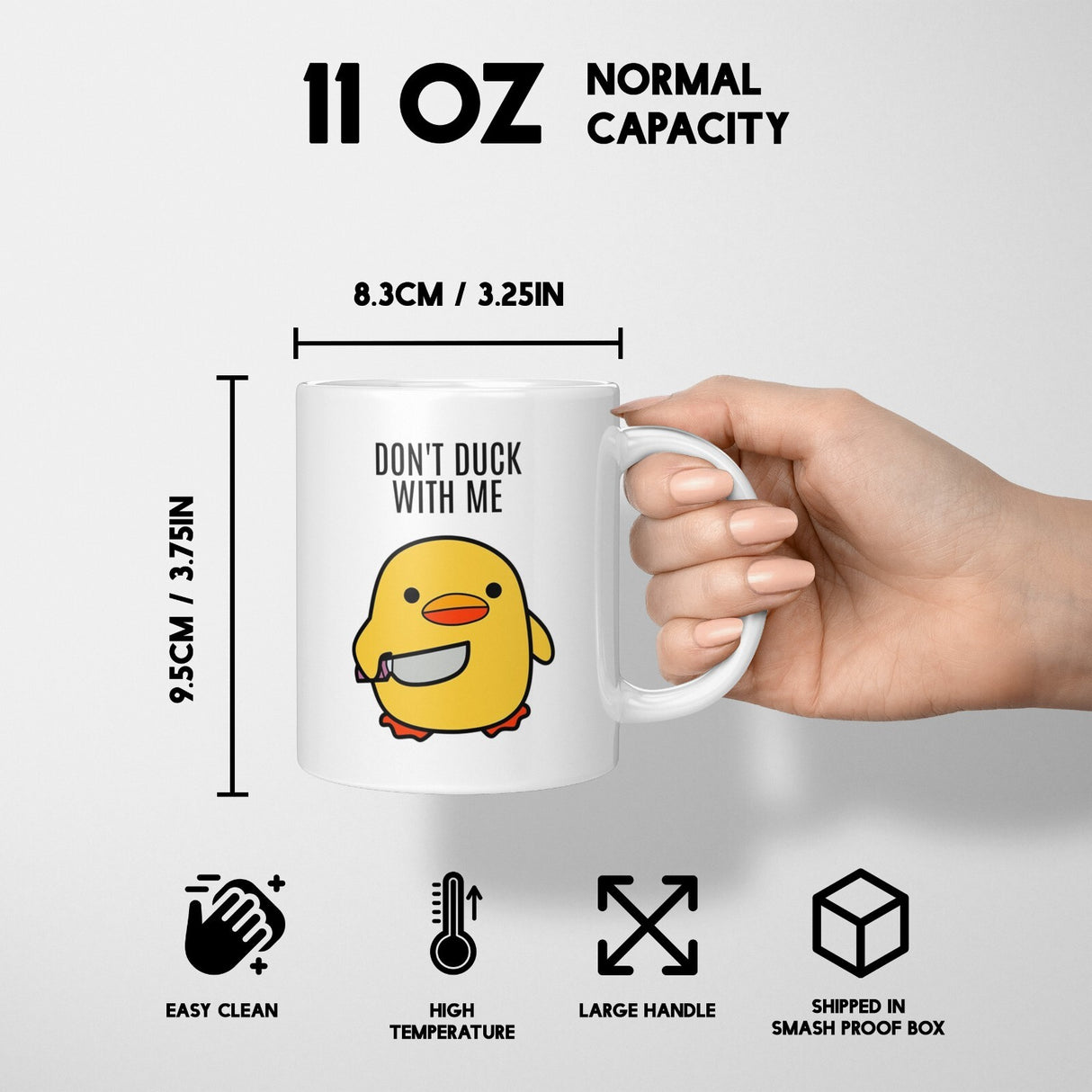 Don't Duck With Me Rude Cheeky Funny Gift Coffee Tea Mug Coaster Option Him Her