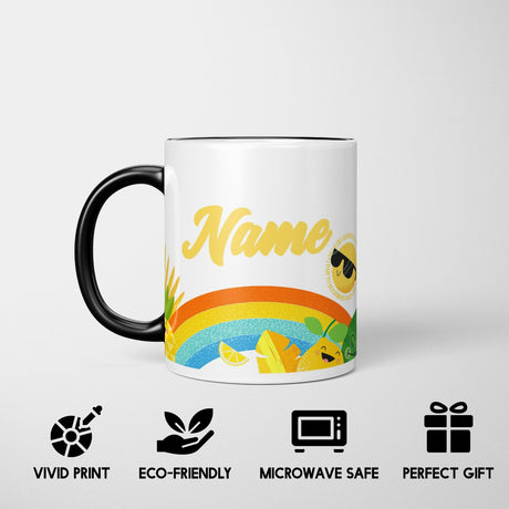 Summer Kids Personalised Custom Name Heat Sensitive Magic Colour Changing Mug