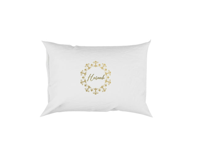 Personalised Name Wreath Gold Soft Pillowcase Pillow Case Cover