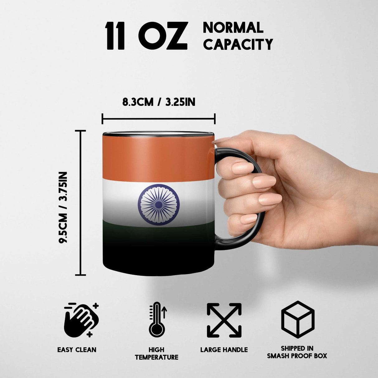 India Flag Design Tea Gift Heat Sensitive Magic Colour Changing Mug Novelty Cup