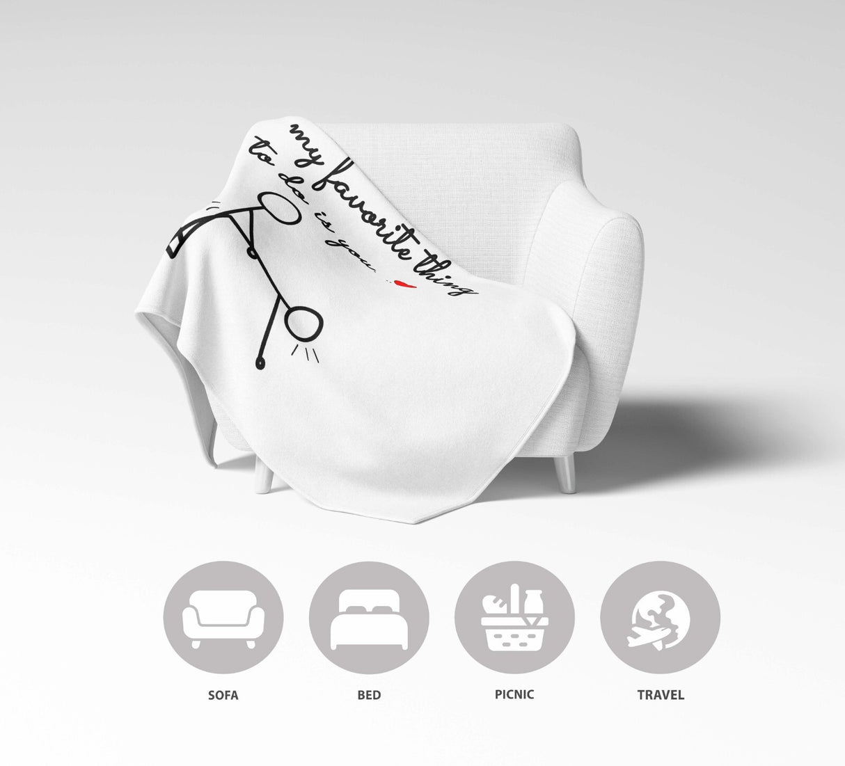 My Favourite Thing To Do Is You Valentines Anniversary Fleece Mink Blanket Gift