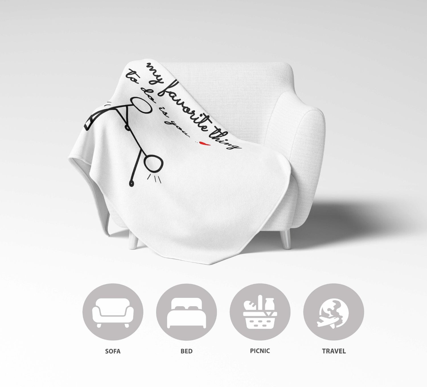 My Favourite Thing To Do Is You Valentines Anniversary Fleece Mink Blanket Gift