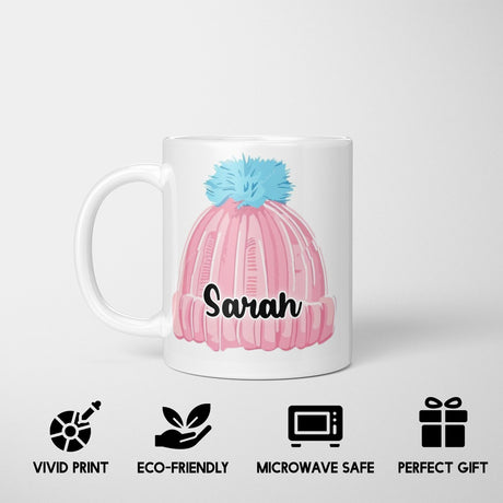 Personalised Woolly Hat Custom Printed Coffee Tea Mug Coaster Gift Him Her