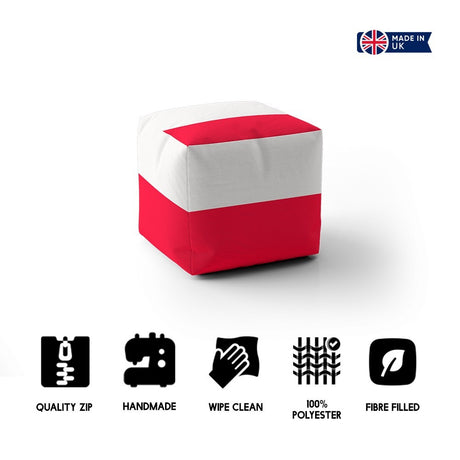 Poland Flag Polish Design Ottoman Filled Pouffe Footrest Washable Cover Custom