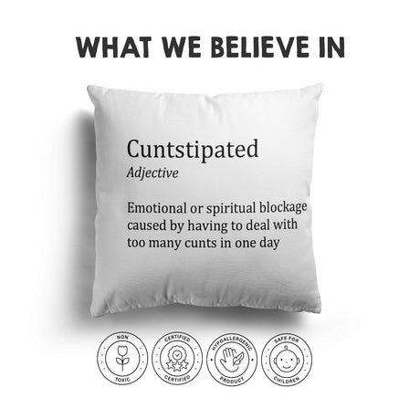 C*nstipated Custom Colour Rude Funny Novelty Square Filled Cushion Decor Gift