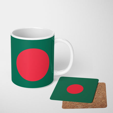 Bangladesh Flag Design Coffee Tea Mug Cup Set Coaster Gift Him Her Custom Print