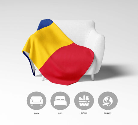 Romania Flag Fleece Blanket - Home Decor Throw Gift Cosy Custom Made Soft Warm