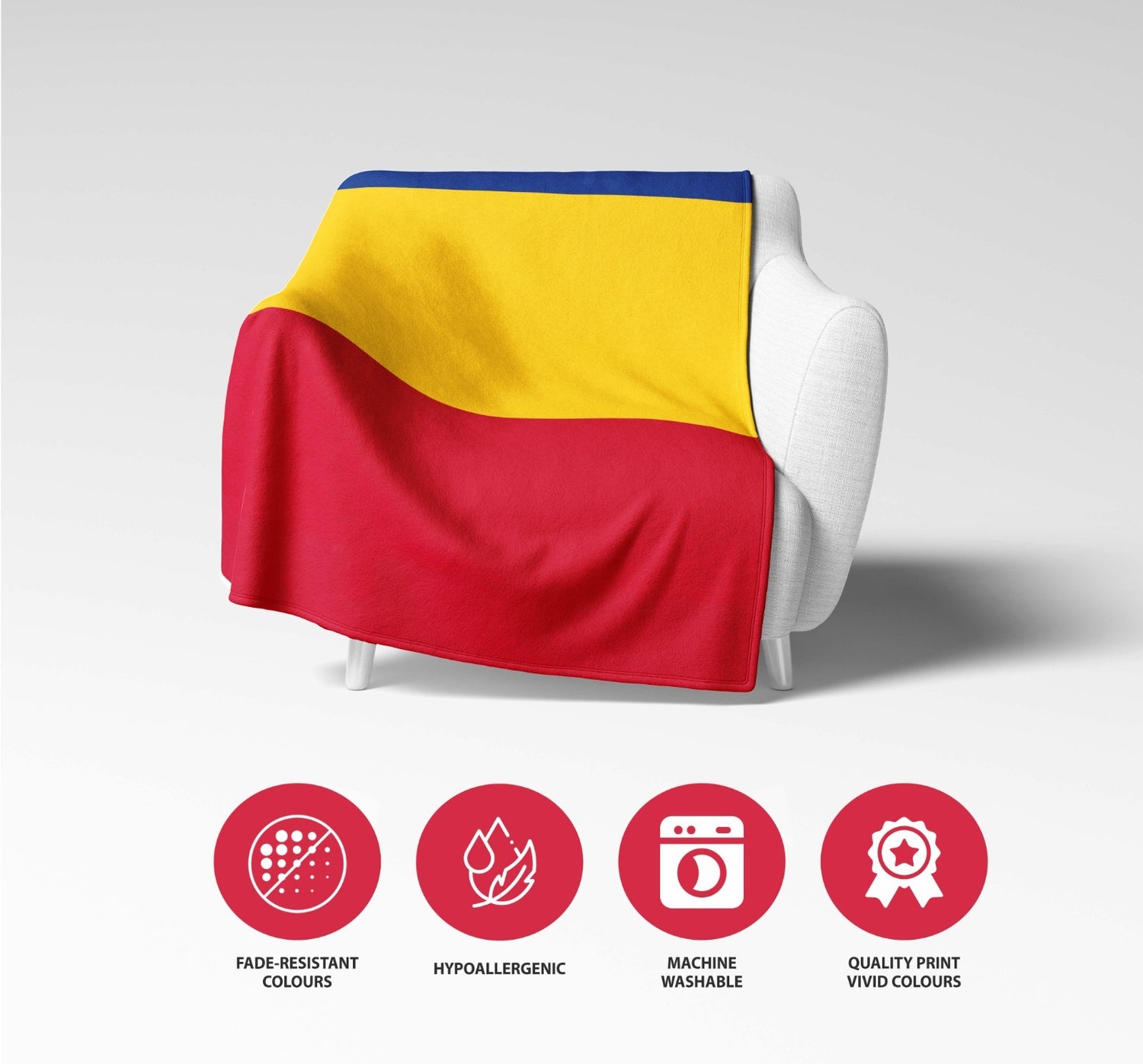 Romania Flag Fleece Blanket - Home Decor Throw Gift Cosy Custom Made Soft Warm