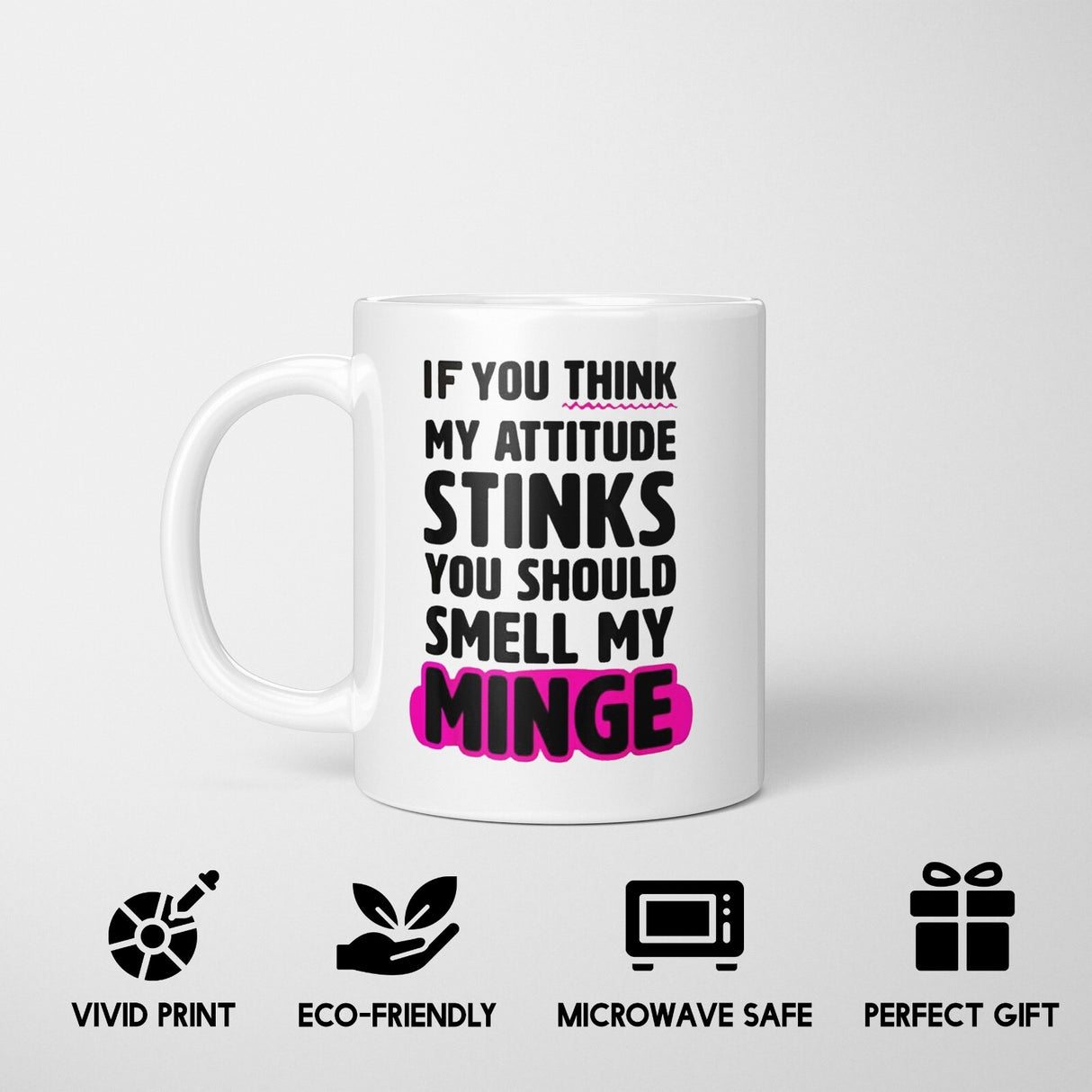 Attitude Stinks Rude Cheeky Funny Gift Coffee Tea Mug + Coaster Option Him Her