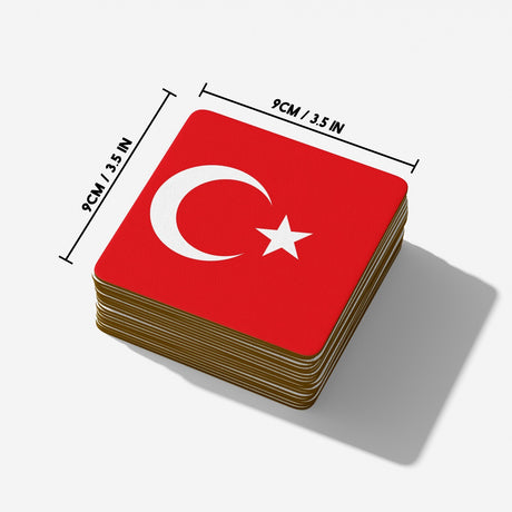 Turkey Flag Turkish Design Coffee Tea Mug Cup Set Coaster - Gift Him Her Custom