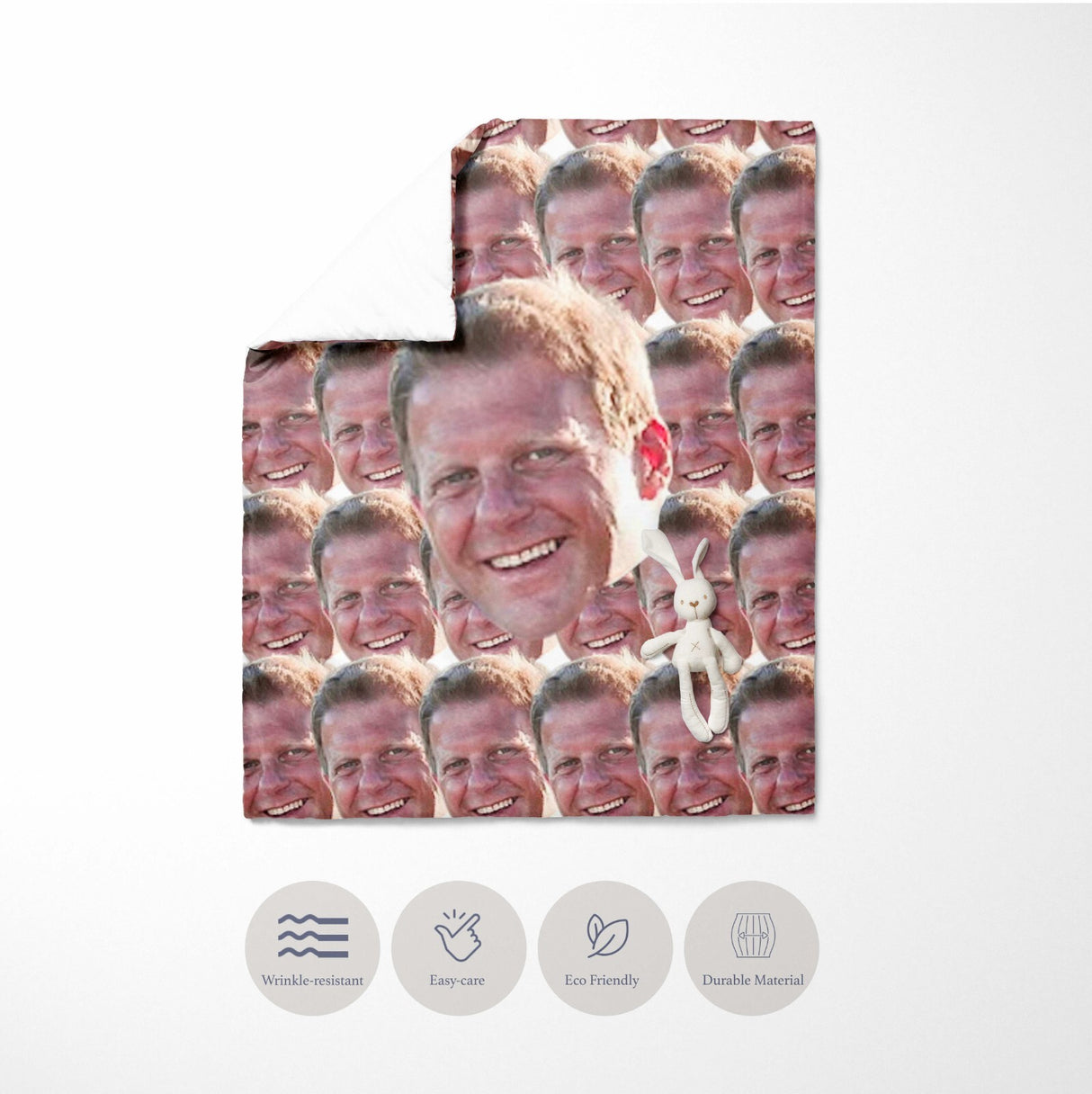 Funny Personalised Custom Photo Upload Collage Cot Bed Duvet Cover + Pillowcase