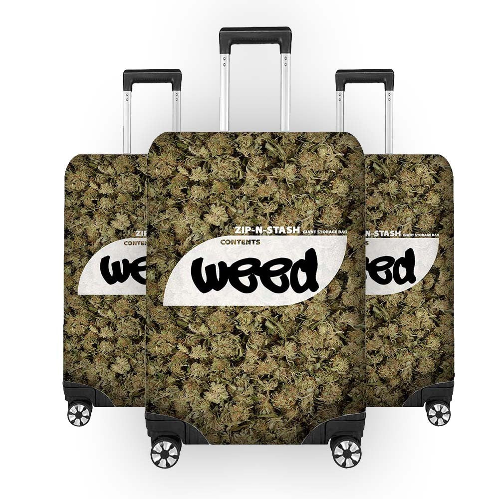 Weed Bag Funny Custom Suitcase Cover Travel Gift Stretch Fit Luggage Protector
