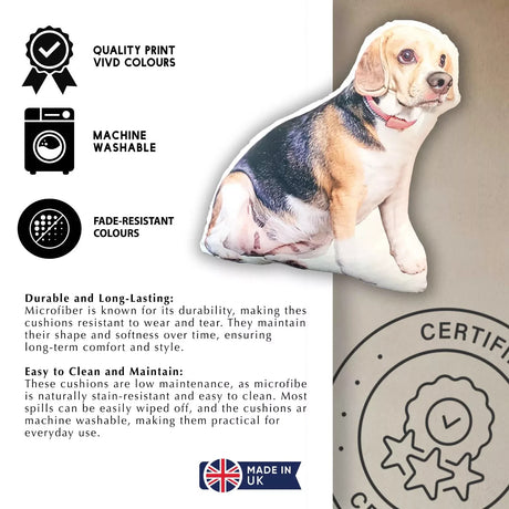 Personalised 3D Pet Cushion Pillow Photo Upload Custom Gift Pet Lovers & Owners