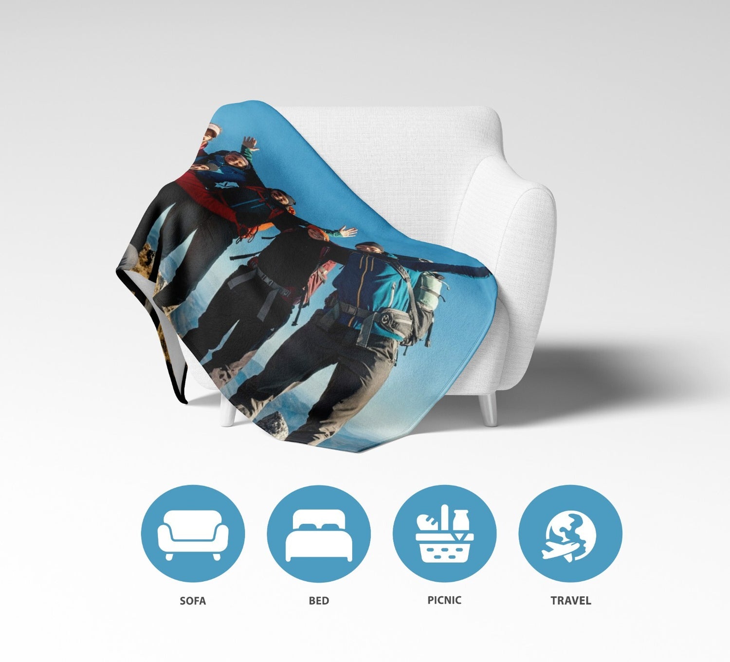 Upload Your Own Photo Custom Made Text Soft Warm Fleece Mink Blanket Decoration