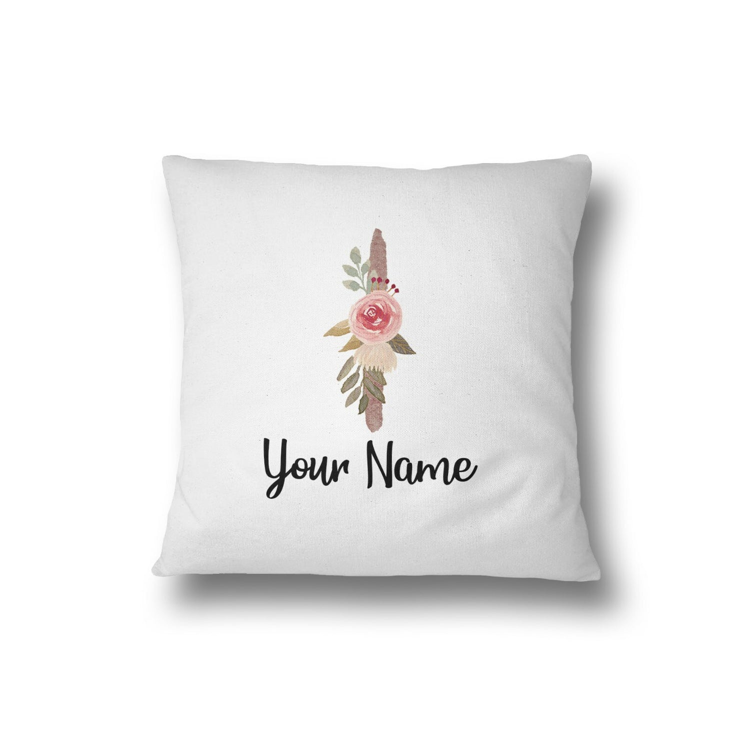 Personalised Floral Watercolour Hand Paint Effect Alphabet Floral Name Cushion