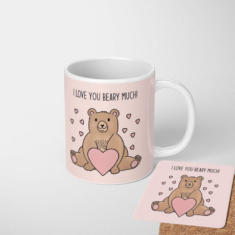 Personalised Name Valentines Love Gift Coffee Tea Mug + Coaster Option Him Her