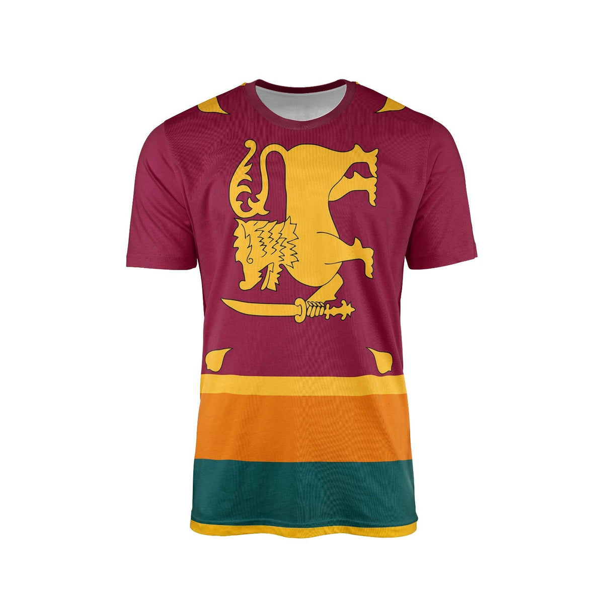 Sri Lanka Flag Design Custom All-Over Printed Unisex T-Shirt Top Patriotic Tee
