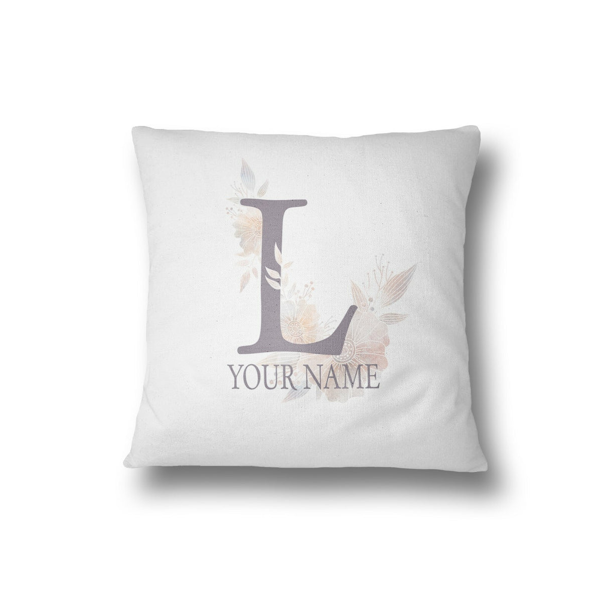 Personalised Misty Dusty Pastel Alphabet Floral Name Initial Letter Cushion
