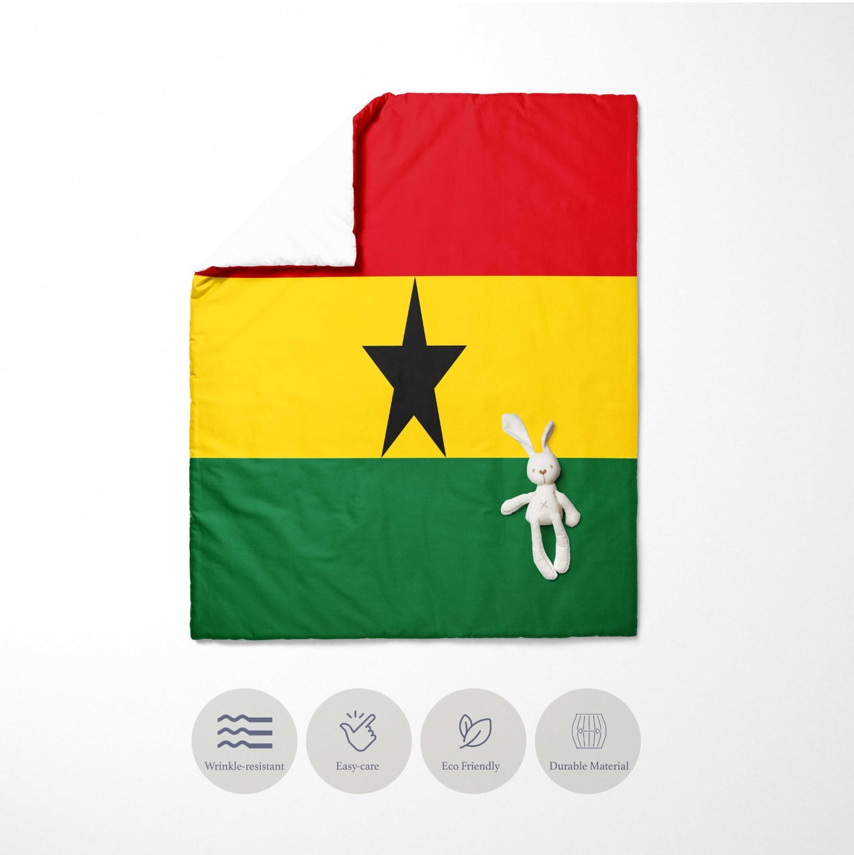 Ghana Flag Ghanaian Design Cot Bed - Duvet Cover Toddler Pillowcase Gift Custom