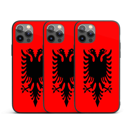 Albania Flag Design Patriotic iPhone Case Black TPU Cover Protector Custom Gift