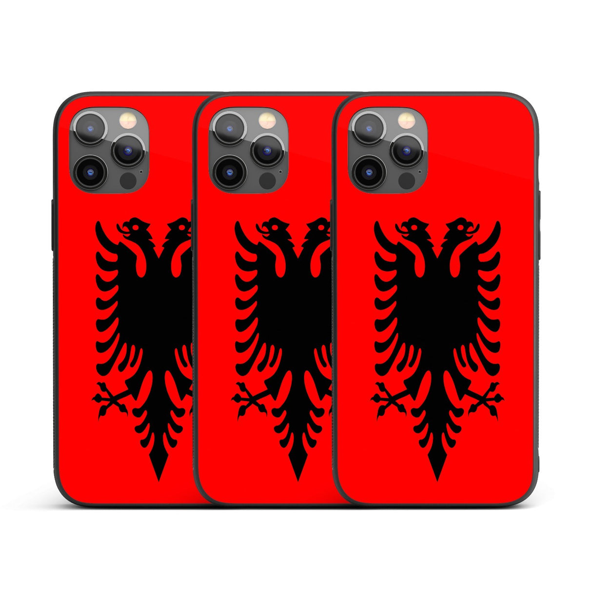 Albania Flag Design Patriotic iPhone Case Black TPU Cover Protector Custom Gift
