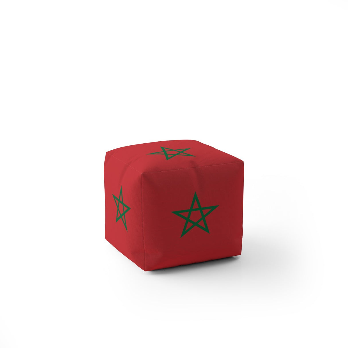 Morocco Flag Moroccan Ottoman Filled Pouffe Footrest Washable Cover Custom Gift