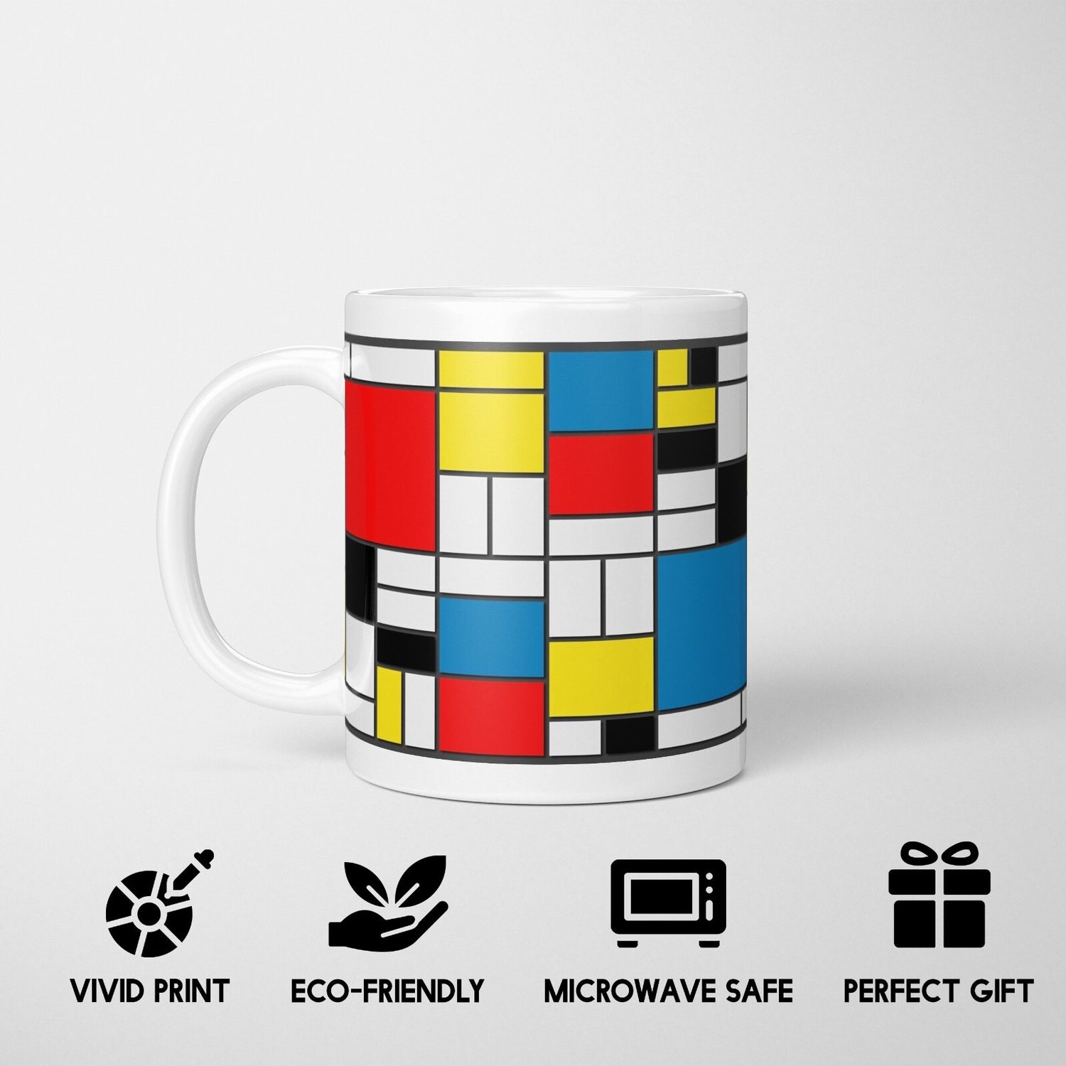 Piet Mondrian Painters Art Custom Coffee Tea Mug Coaster Set Option Gift Him Her