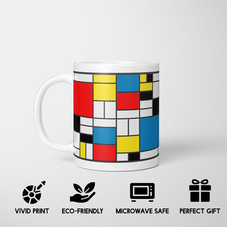 Piet Mondrian Painters Art Custom Coffee Tea Mug Coaster Set Option Gift Him Her