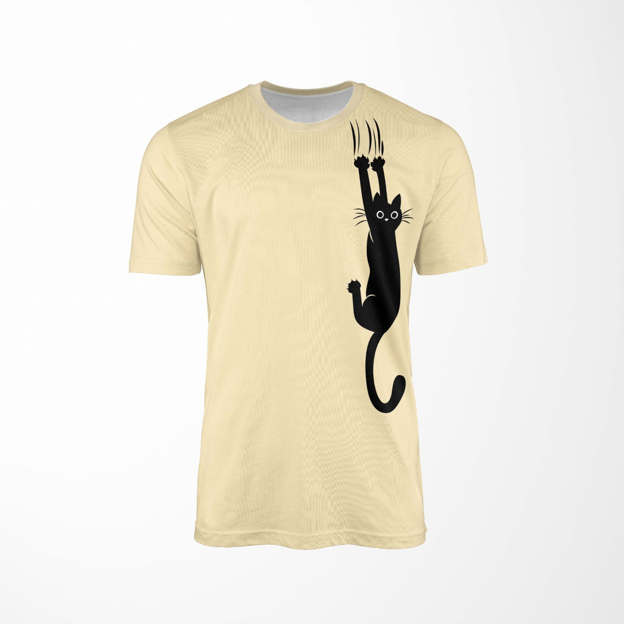 Personalised Black Cat Slipping Design Printed T-Shirt Unisex Choose Colour