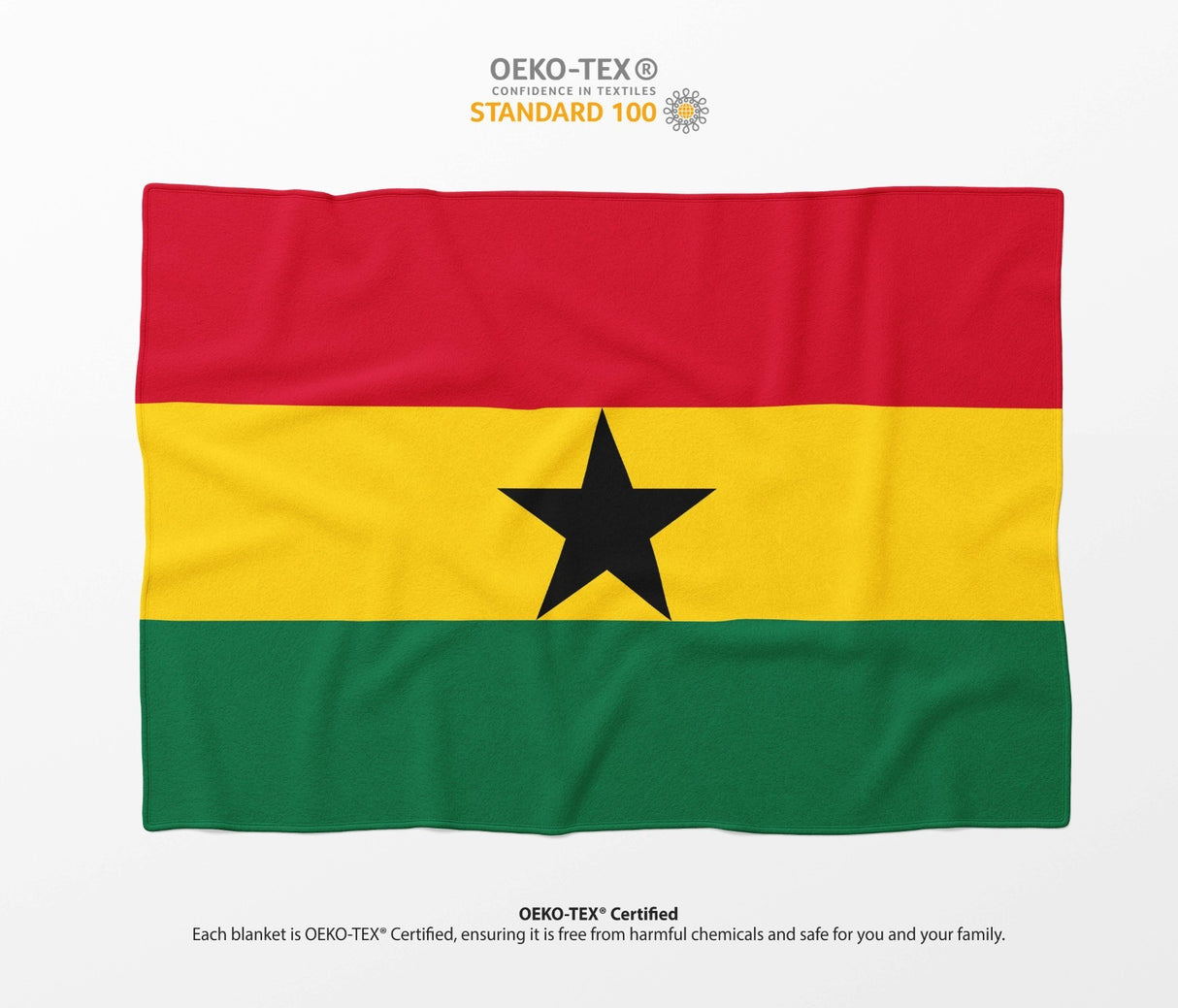 Ghana Flag Fleece Blanket Home Decor Throw Gift Custom Made Soft Warm Patriotic