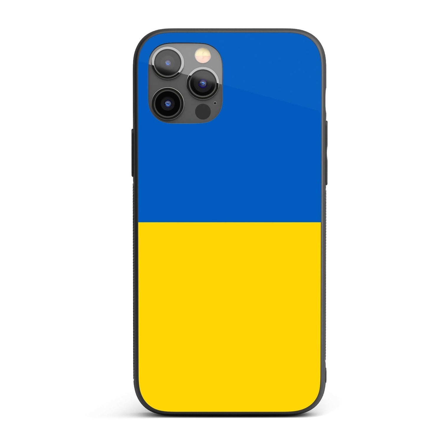 Ukraine Flag Patriotic iPhone Case Printed Black TPU Cover Protector Custom Gift