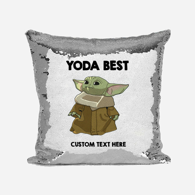 Personalised Yoda Best Inspirational Motivation Sequin Magic Cushion + Pillow