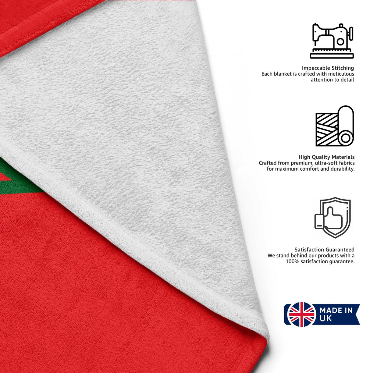 Morocco Flag Moroccan Towel Highly Absorbent Beach Bath Sheet Custom Made Gift