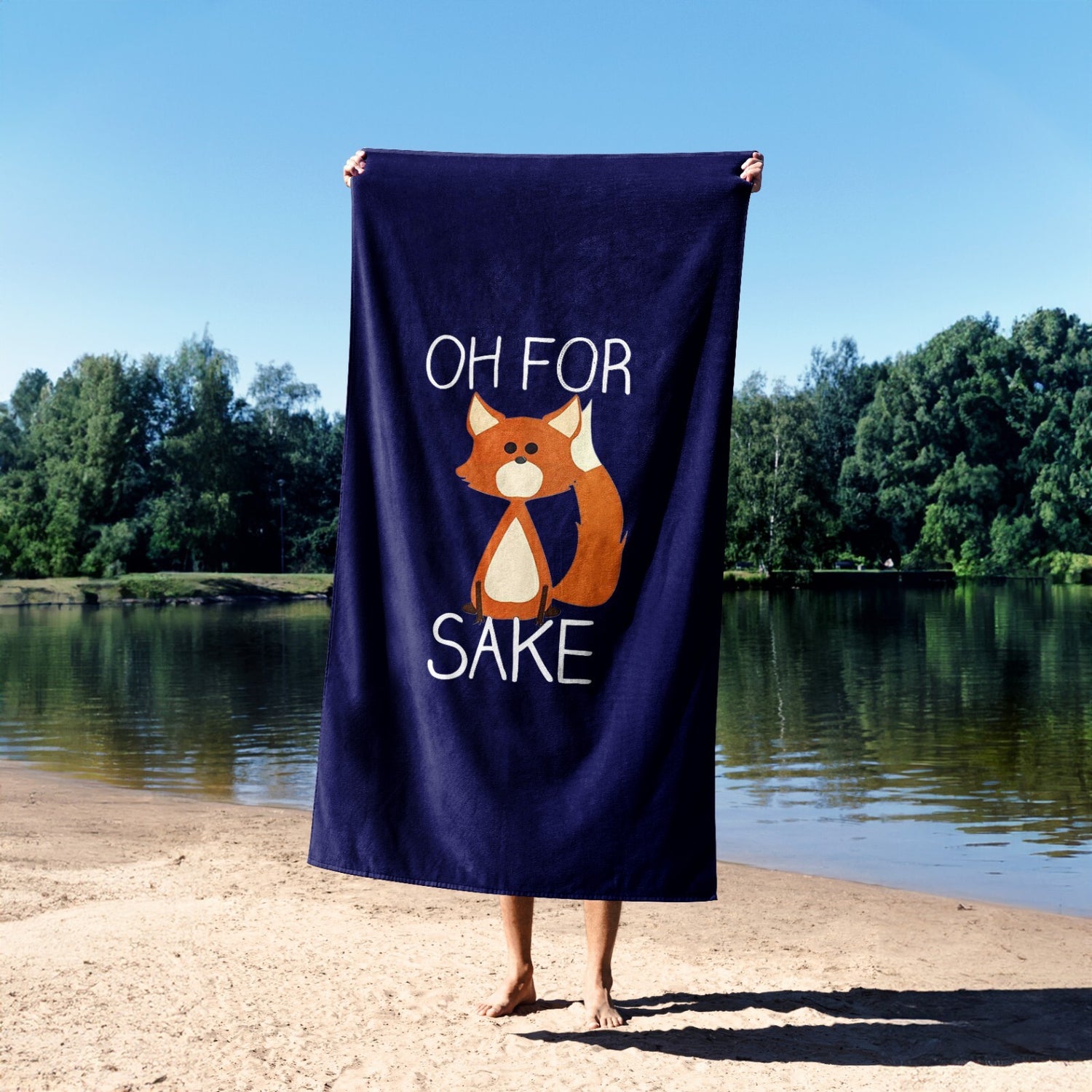 Oh For Fox Sake Saying Phrase Novelty Funny Absorbent Beach Bath Sheet Towel