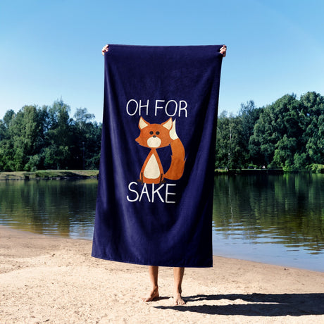 Oh For Fox Sake Saying Phrase Novelty Funny Absorbent Beach Bath Sheet Towel