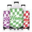 Retro Vans Checker Name Gift Custom Luggage Cover Personalise Suitcase Protector