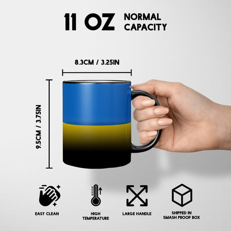 Ukraine Flag Design Tea Coffee Gift Heat Sensitive Magic Colour Changing Mug