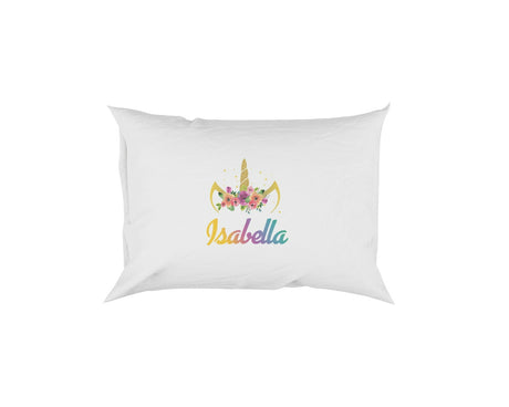 Personalised Name Unicorn Floral Soft Pillowcase Pillow Case Cover