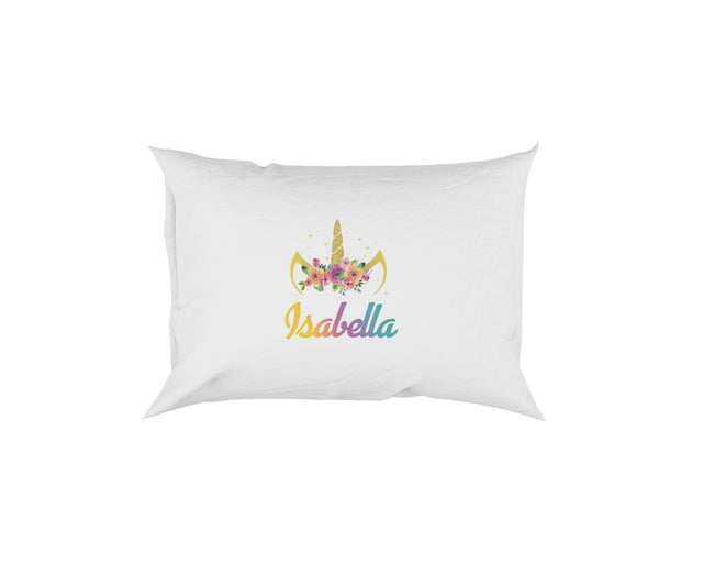 Personalised Name Unicorn Floral Soft Pillowcase Pillow Case Cover
