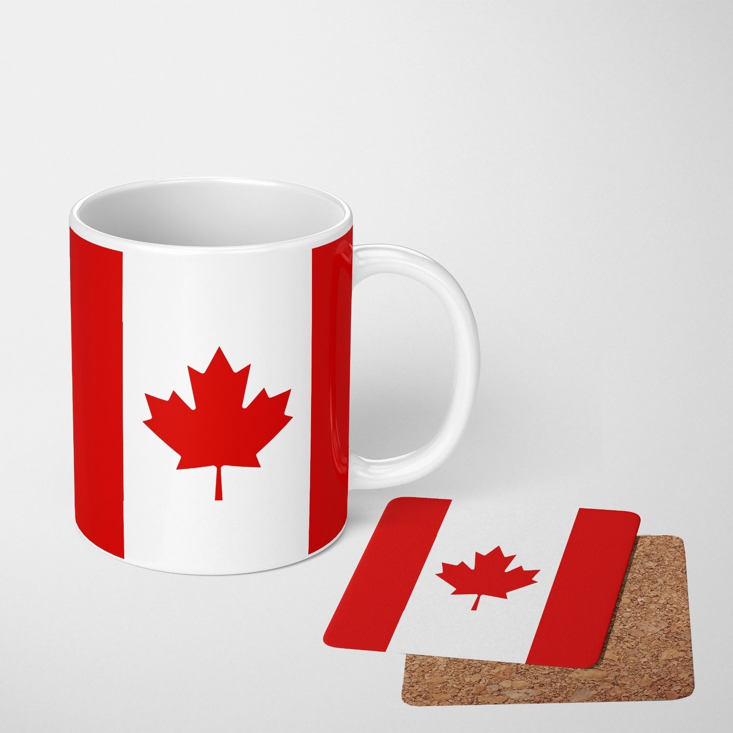 Canada Flag Canadian Design Coffee Tea Mug Cup Set Coaster - Gift Him Her Custom