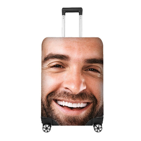 Face Zoom In Photo Custom Luggage Cover Personalised Suitcase Wrap Unique Gift