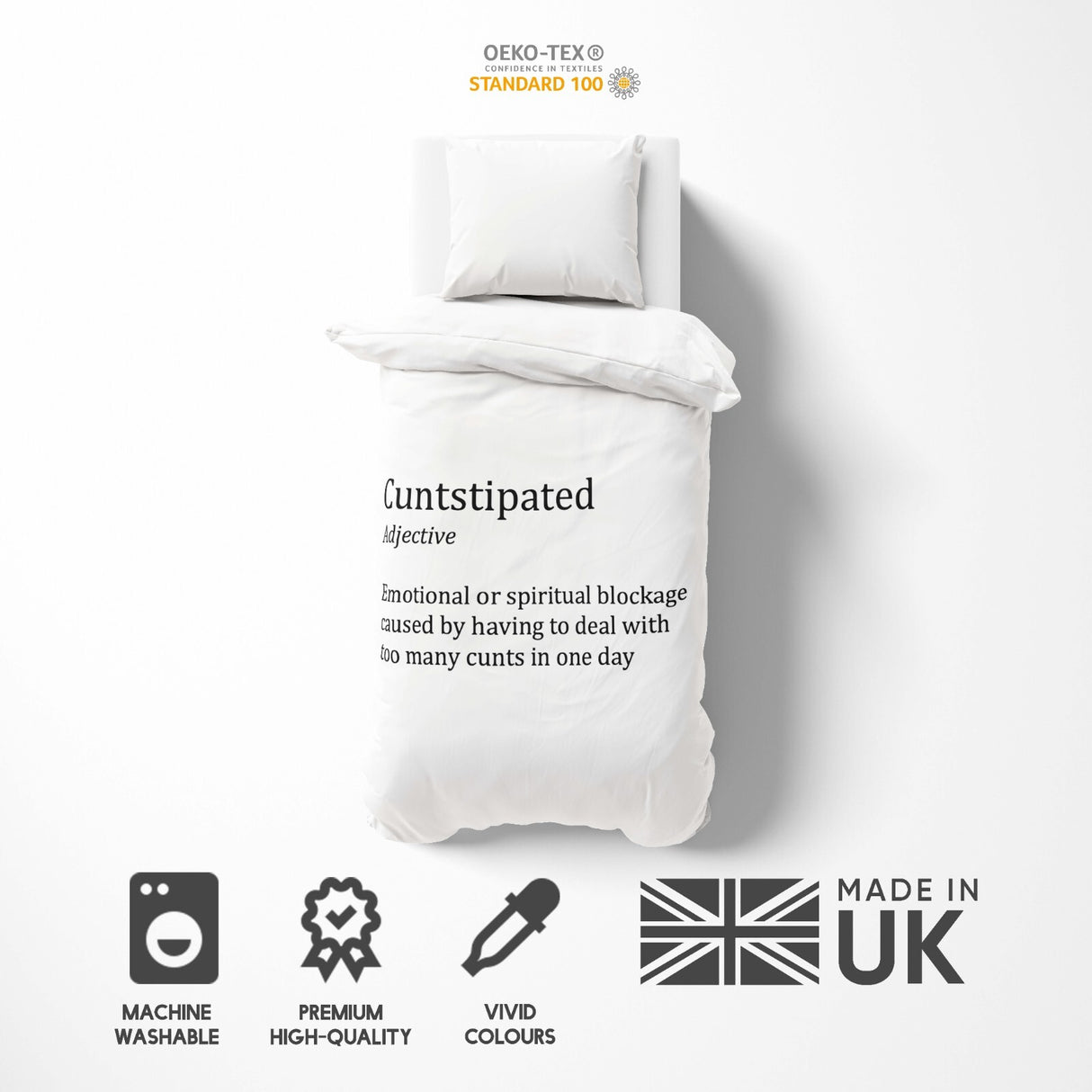 C*nstipated Rude Funny Custom Colour Soft Single Size Novelty Bed Duvet Cover