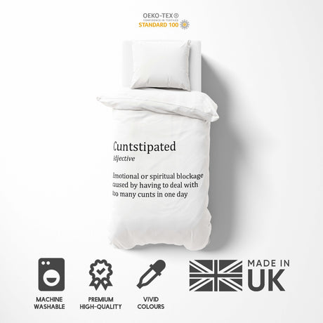 C*nstipated Rude Funny Custom Colour Soft Single Size Novelty Bed Duvet Cover